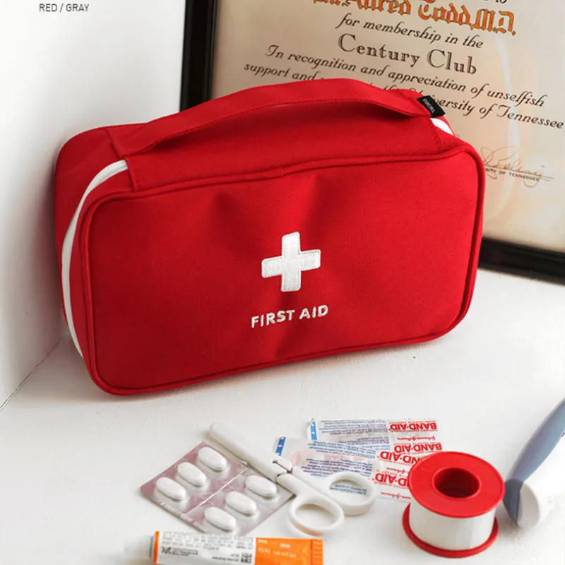 Portable Household Medicine Bag Multi-Layer Empty First Aid Kit Pouch Bag Outdoor Car Bag Travel Rescue Bag For Emergency Case