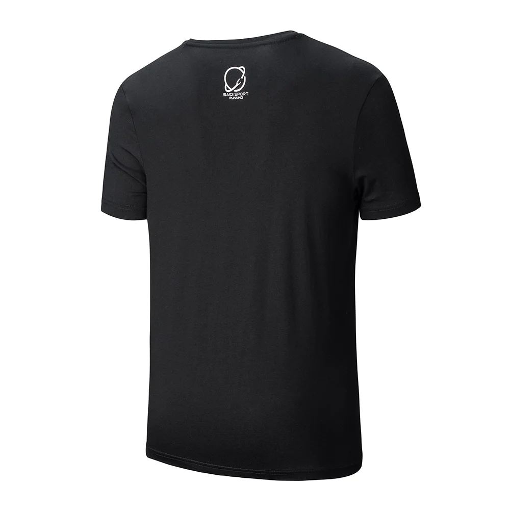 SAIQI 2019 Summer Fashion Letter Print Men Tshirt Korean Slim Black White Short Sleeve Sport Running Tee 118351 | Спорт и