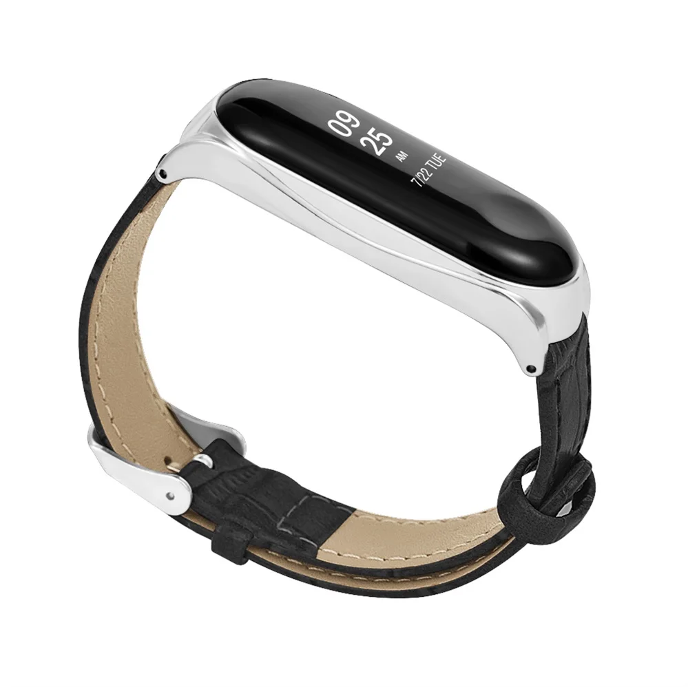 Genuine Leather Watch Strap For Mi Band 4 High Quality Bracelet Xiaomi Replacement Bands 3 | Электроника