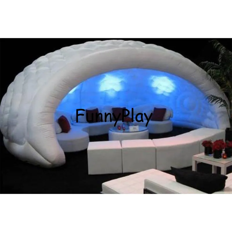 Надувные палатки igloo для продажи во дворе, большие надувные вечерние палатки, всплывающее светодиодное освещение открытый надувной купол палатки