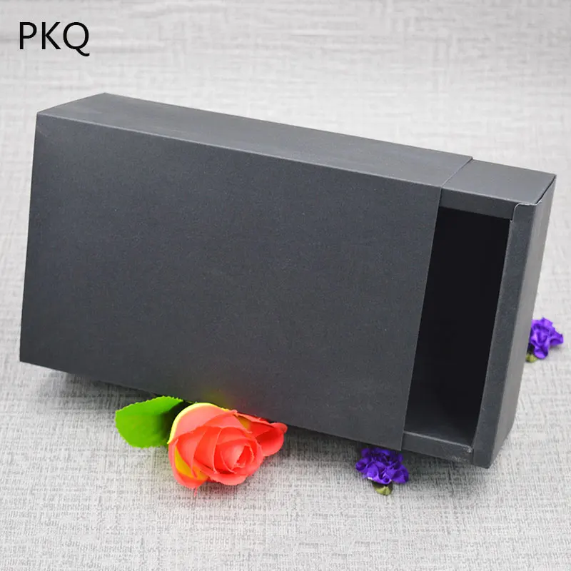 Black Коробка для хранения обуви чехол из крафт-бумаги коробка для хранения Бутик утолщенный ящик коробка для обуви картонная коробка для упаковки подарок - Цвет: Black
