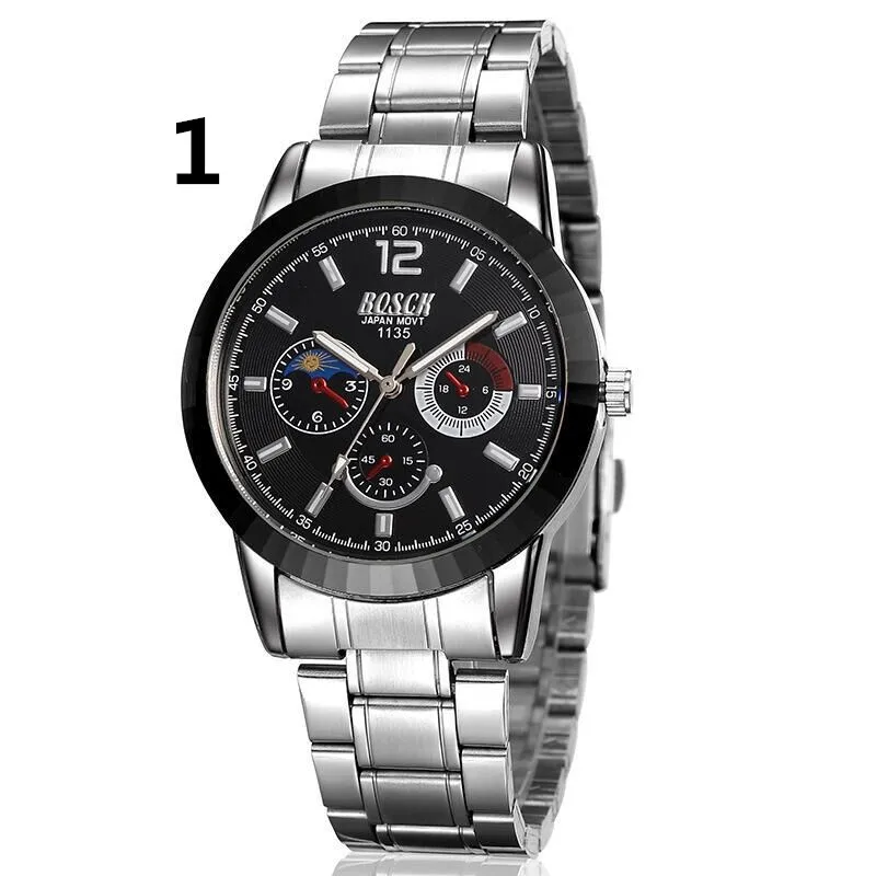 Мужские модные часы универсальное Нержавеющее в сдержанном стиле Повседневное