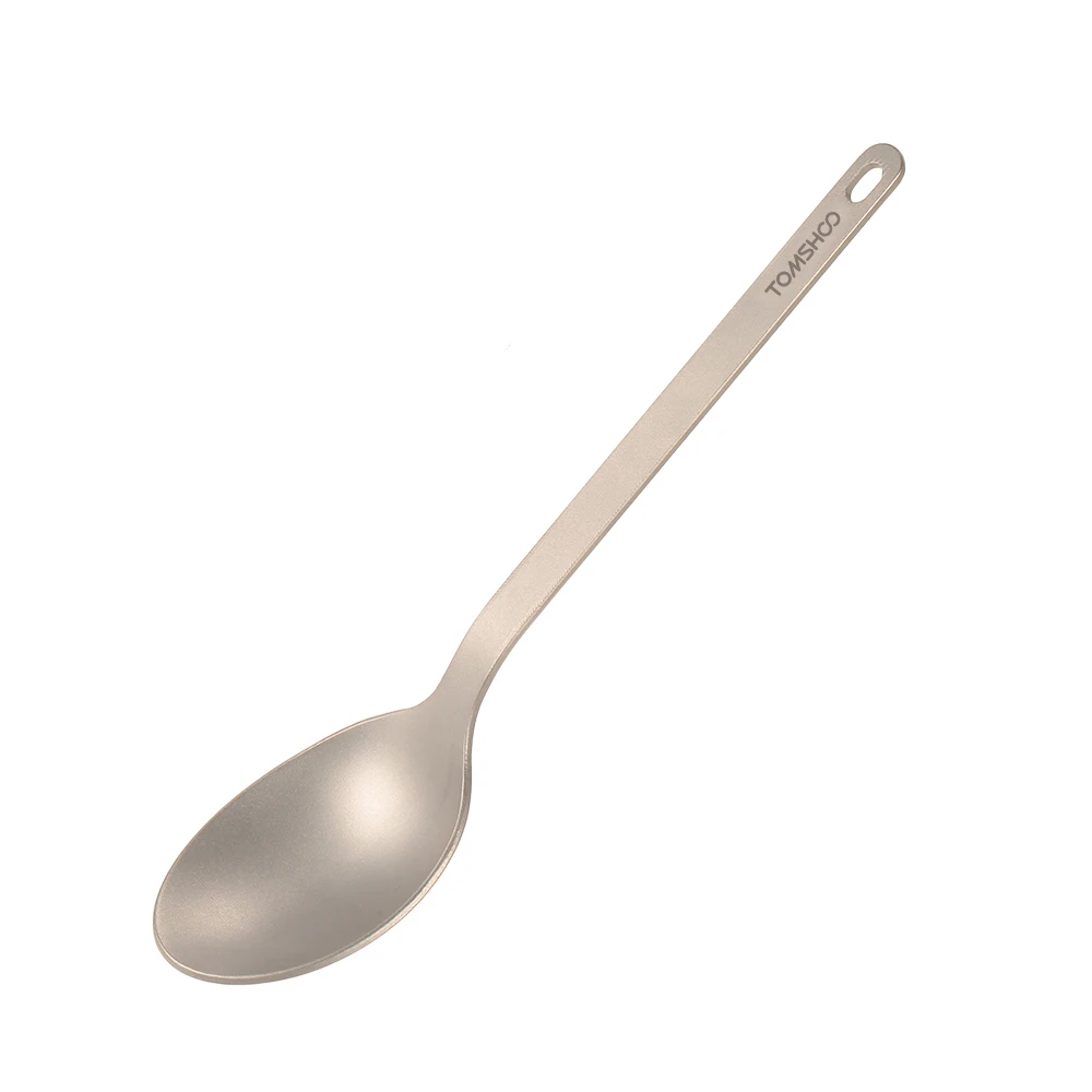 Spoon TOMSHOO Титан посуды Frok ложка набор столовых приборов столовые приборы с карабином мешком для хранения дома Открытый Кемпинг - Цвет: Spoon