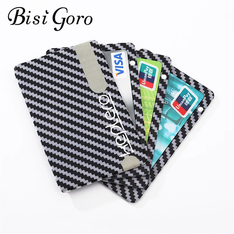 Bisi Goro 2019 унисекс RFID бизнес карбоновая волоконная карта кошелек Тонкий держатель