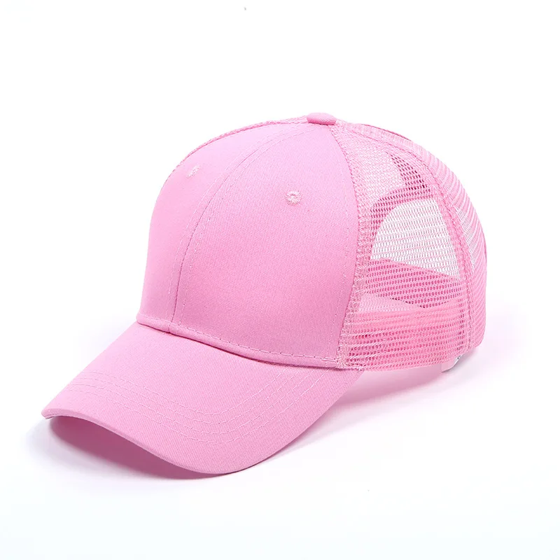 pink Летние сетчатые шапки, дышащие, грязные булочки, для женщин и мужчин, Беговая шапка, Snapback, шапка, регулируемые спортивные шапки, Прямая поставка - Цвет: pink