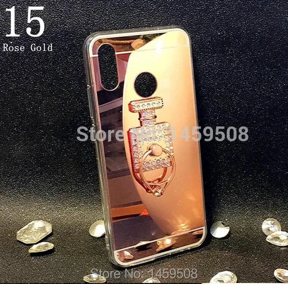 Для iPhone X XS Max XR 6 S 7 8 плюс 4 4S 5 5S SE Силикон Зеркало Мягкая чехол Bling кольцо с