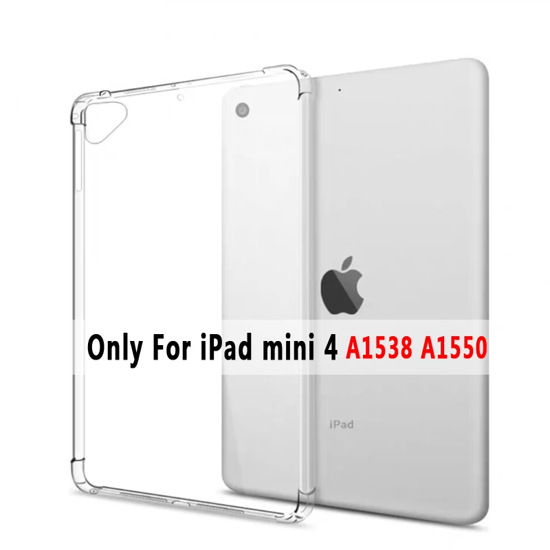 For iPad mini4 Прозрачный прямая сопротивление силиконовый чехол для Apple iPad 2/3/4 9,7 Air 1 2 5 6 iPad Pro 9,7 11 10,5 12,9 мини-платье на возраст 2, 3, 4, 5, 10,2 чехол - Цвет: For iPad mini4
