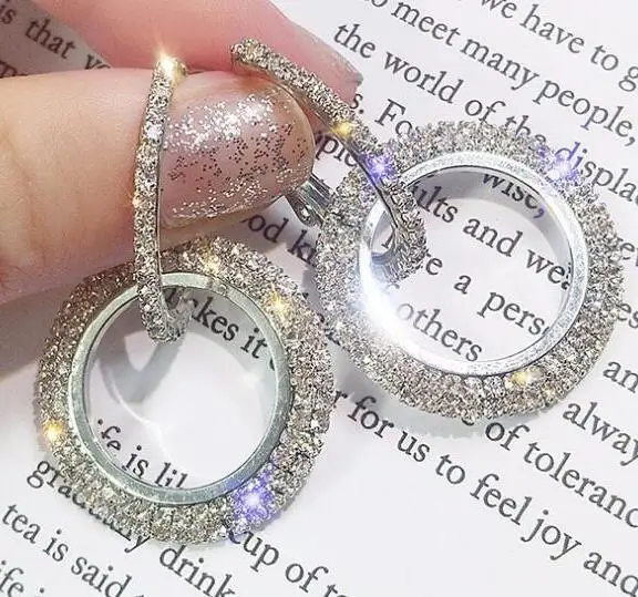 Style 3 Silver KMVEXO, винтажные металлические массивные серьги для женщин, новинка, розовый, синий кристалл, модные свисающие серьги, свадебные ювелирные изделия, подарок - Окраска металла: Style 3 Silver