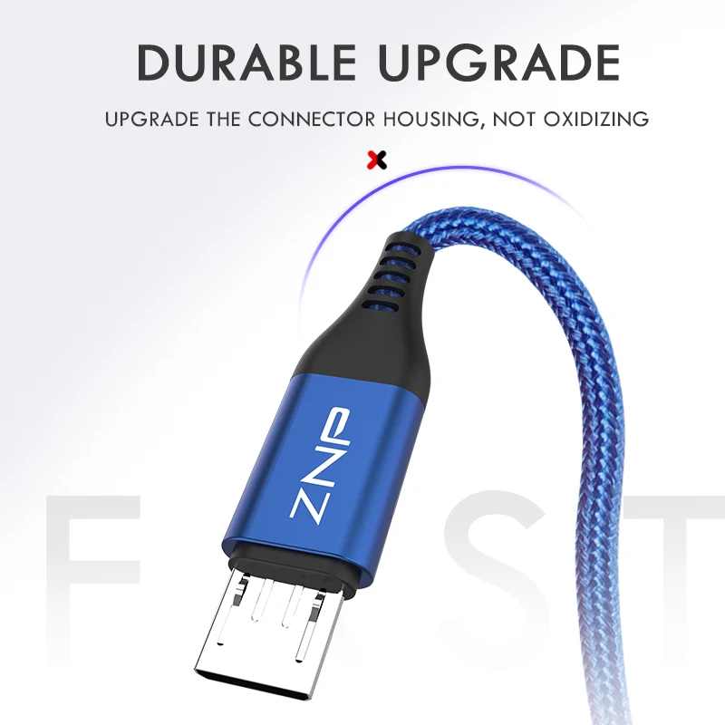 ZNP 1 м 2 м 3 А Micro USB кабель для samsung Xiaomi зарядное устройство Micro USB быстрая зарядка кабели для передачи данных для samsung S7 мобильный телефон