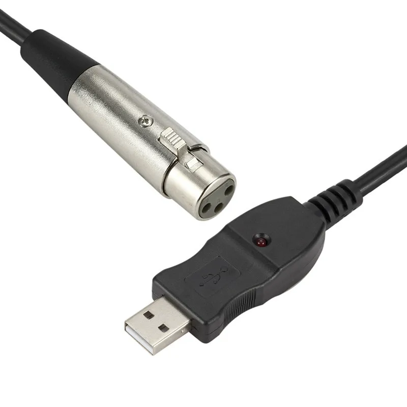 XLR мама к USB папа 3 м 9 футов черный кабель Шнур адаптер микрофон Ссылка Новый 2015