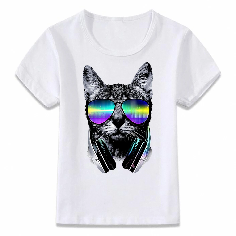 Детская одежда футболка крутая Футболка DJ Cat для мальчиков и девочек|Тройники| |