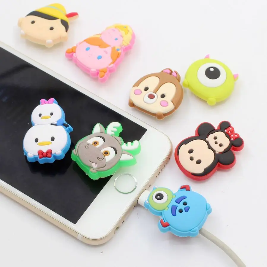 Cartoon USB Charger Cable Organizer Protector For iPhone Headphone data line saver Protection for samsung huawei xiaomi | Электроника