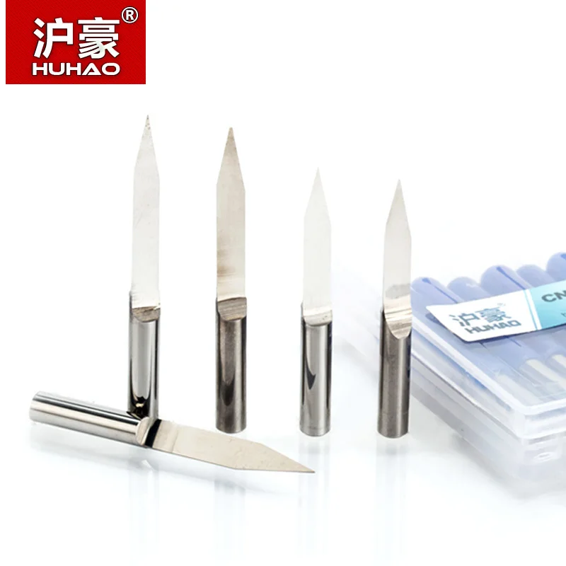 HUHAO 10 шт./лот 4 мм фотобит удлиненные ЧПУ фрезерные инструменты V карбидные резаки