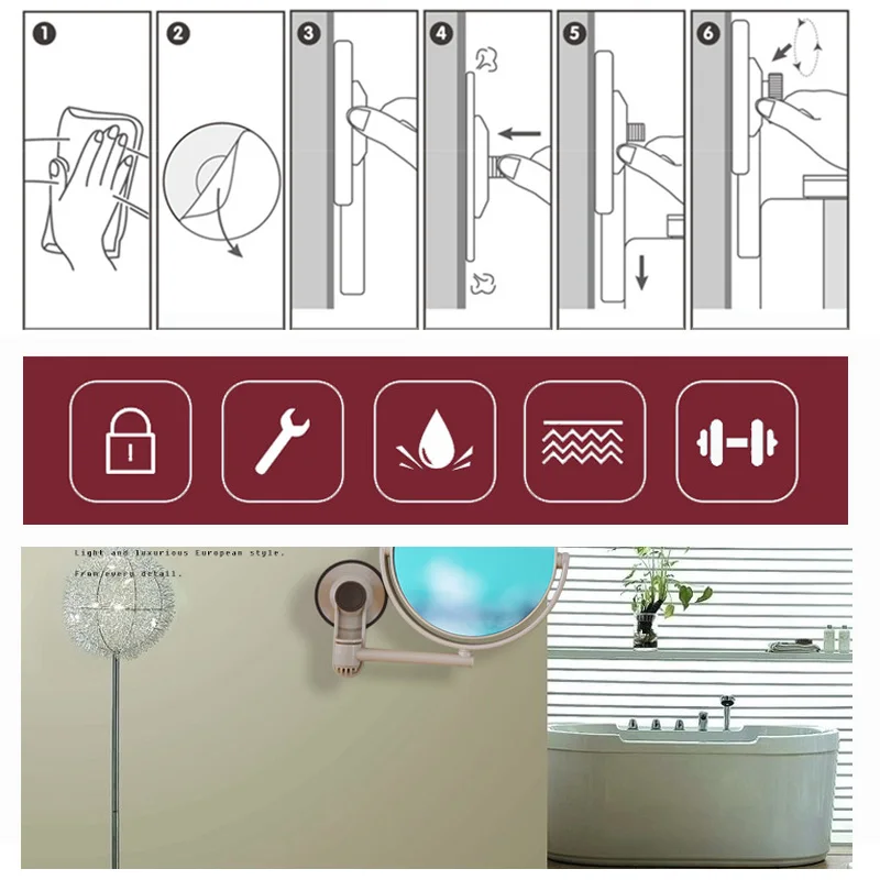 Зеркало для макияжа с туалетным столиком зеркальная поверхность черный 10X или 1X