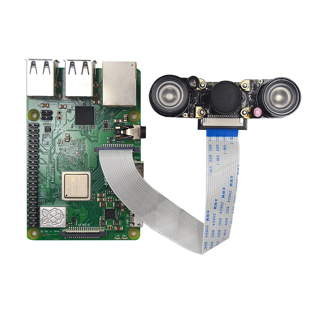 Raspberry Pi 3 камера ночного видения рыбий глаз 5MP OV5647 регулируемая камера с фокусным расстоянием 130 градусов для Raspberry Pi 3 Model B Plus