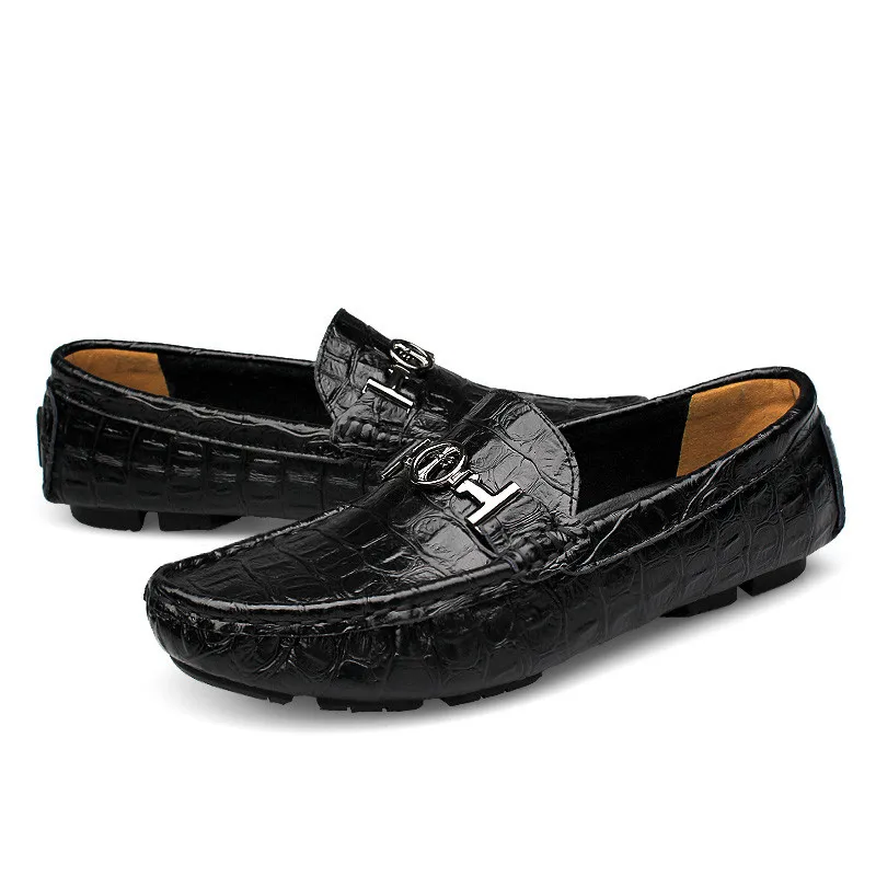 JKPUDUN British Style Mens Driving Shoes Luxury Brand Penny Loafers Designer Boat Men High Quality Black Big Size 38-50 | Обувь