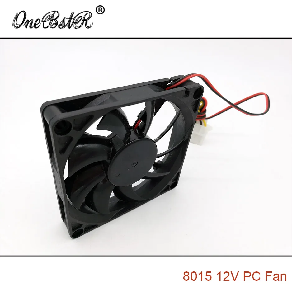8015 DC 12V 0.1A бесщеточный рукав вентилятор 8 см 80 мм 80X80X15mm большой 4Pin блок питания