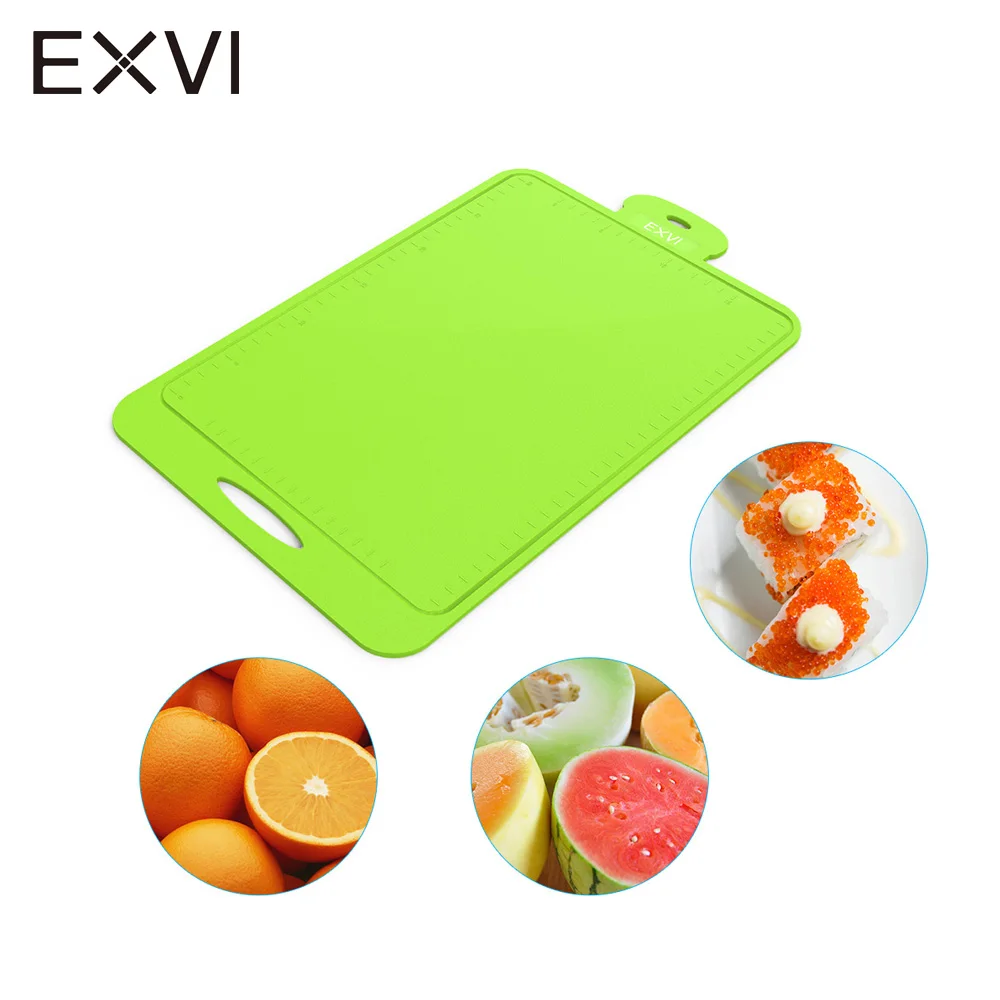 Exvi Кухня прочный силиконовый плаху фрукты овощи гибкие Резка Совета повесить