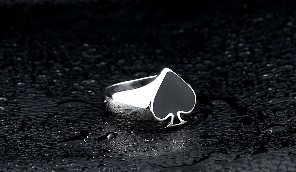 Сталь солдат для мужчин нержавеющая сталь игры карты spade Кольцо Уникальная мода Титан личности ювелирные изделия