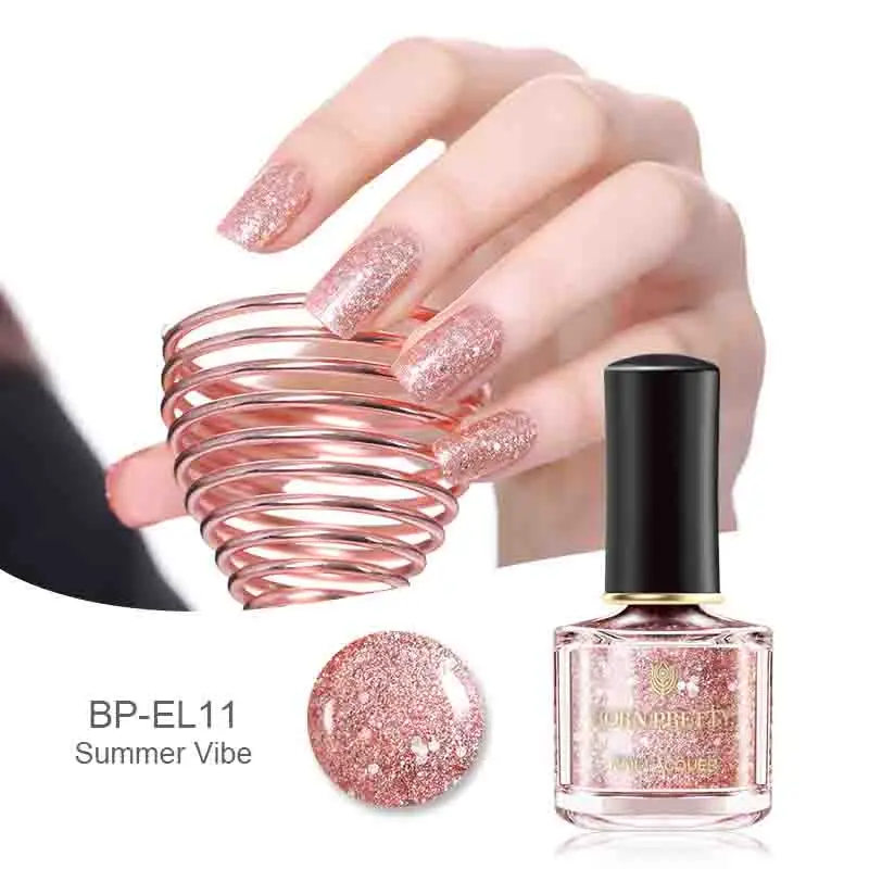 Color38 BORN PRETTY 6ml Iridescent Shiny Holographic Nail Polish Wonderworld Glitter Series Sequins Nail Art Lacquer Manicure Tools - Цвет: Color38
