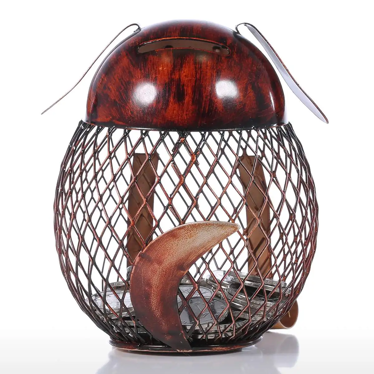 Tooarts Money Bank Железный ручной работы в форме щенка монета банка статуэтки экономия