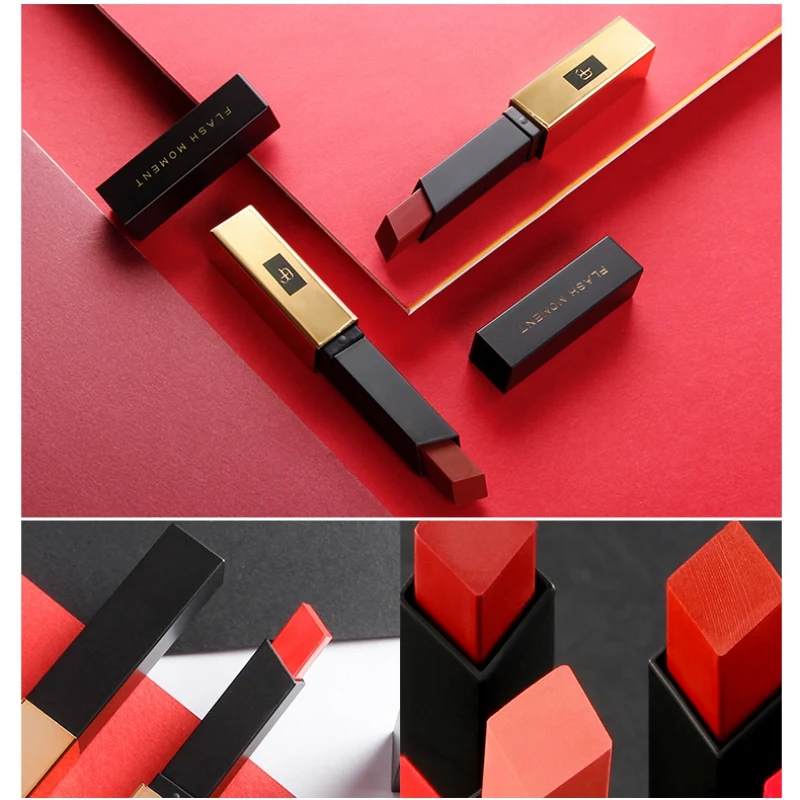 

Square Tube Lipstick Non-stick Cup Long-lasting Colorfast Matte Velvet Lipstick 10 Colors Waterproof Lip Stick