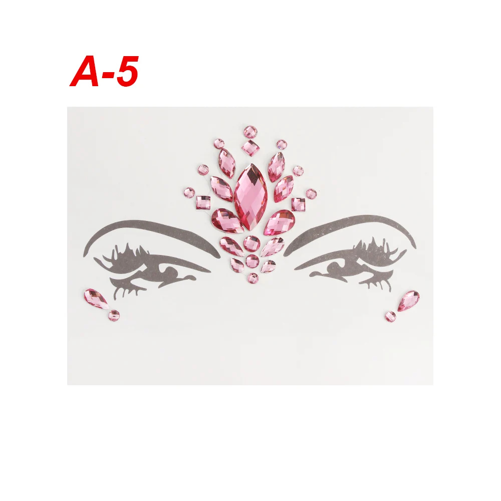 1 ПК Прозрачный лицо Body Art Jewels фестиваль вечерние блеск глаз наклейки причудливые тени для век татуировки наклейки макияж Инструменты косметические - Цвет: A-5