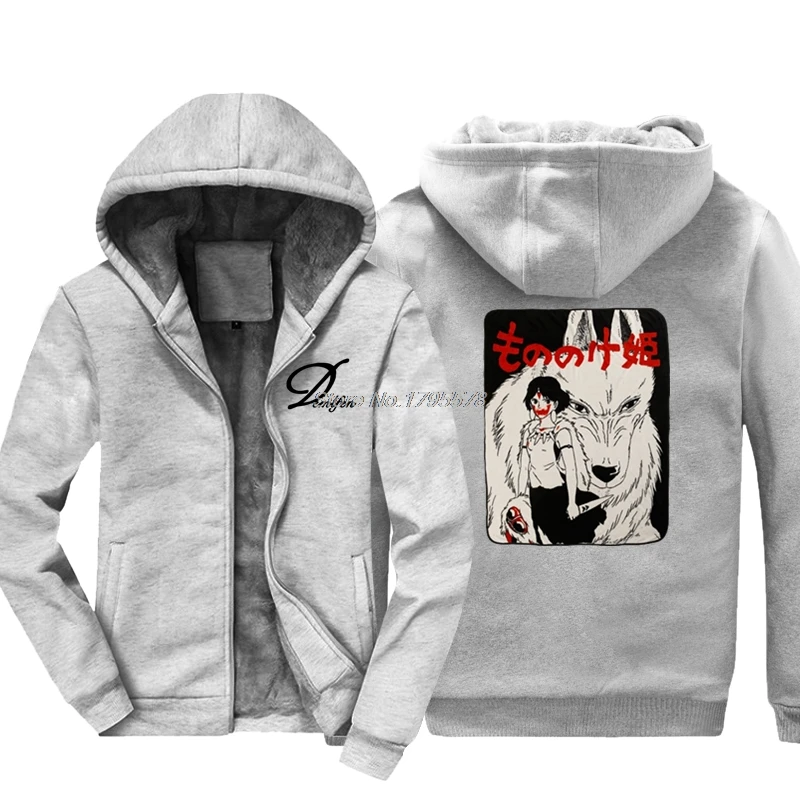 Anime Princess Mononoke Sweatshirt Men Hoody Keep Warm Thicken Hoodie New Style 3d Printer Cool Jacket Tops Streetwear | Мужская одежда