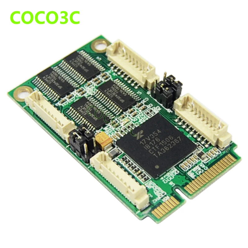 Адаптер Mini PCIe-4 RS-232 для внутренних портов Intel ITX PCI-E контроллер с 4