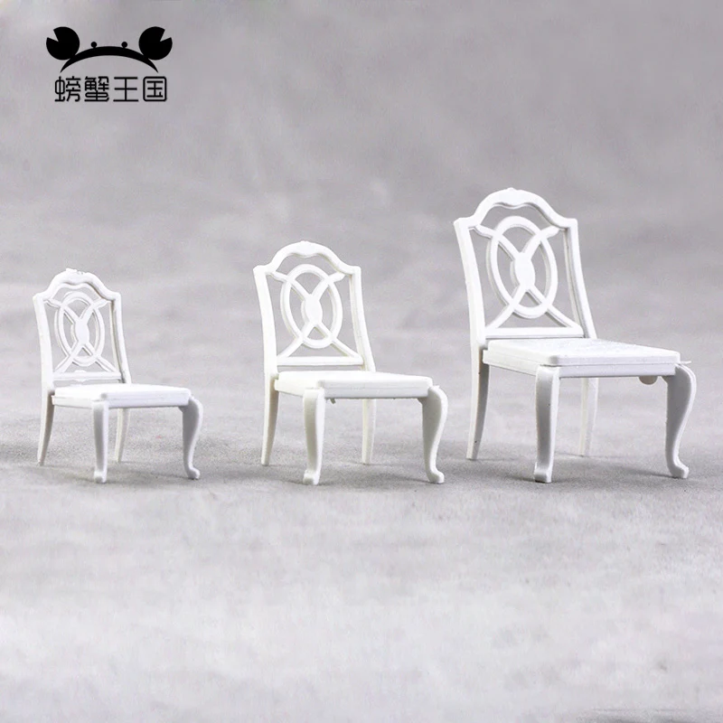 

20pcs Dollhouse Miniature Furniture Model Dining Leisure Chair Scenery 1:20 1:25 1:30 Scale model building kit