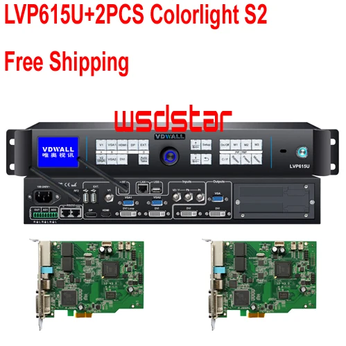 Входы VDWALL LVP615U + 2 шт. S2: USB/Video/YPbPr/VGA/DVI/HDMI/DP светодиодный видеопроцессор с