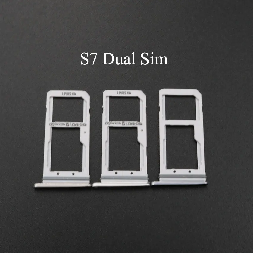 S7 Dual 3 шт. Золотой/Серебряный/серый лоток со слотом для сим-карты держатель для samsung S6 G920 S6 edge G925 S7 G930 G930 S7 edge G935 G935F один двойной - Цвет: S7 Dual