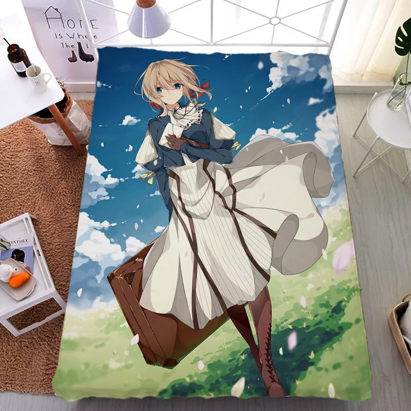 Miglior Aggiornamento Di Luglio Anime Viola Evergarden Viola Evergarden Lenzuolo In Fibra Di Latte E Coperta Di Flanella Trapunta Estiva 150x200cm