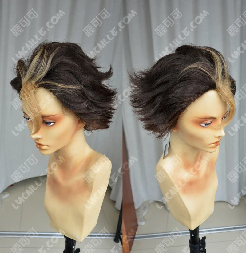 Аниме Haikyuu! Парик для косплея Nishinoya Yuu термостойкие синтетические короткие волосы