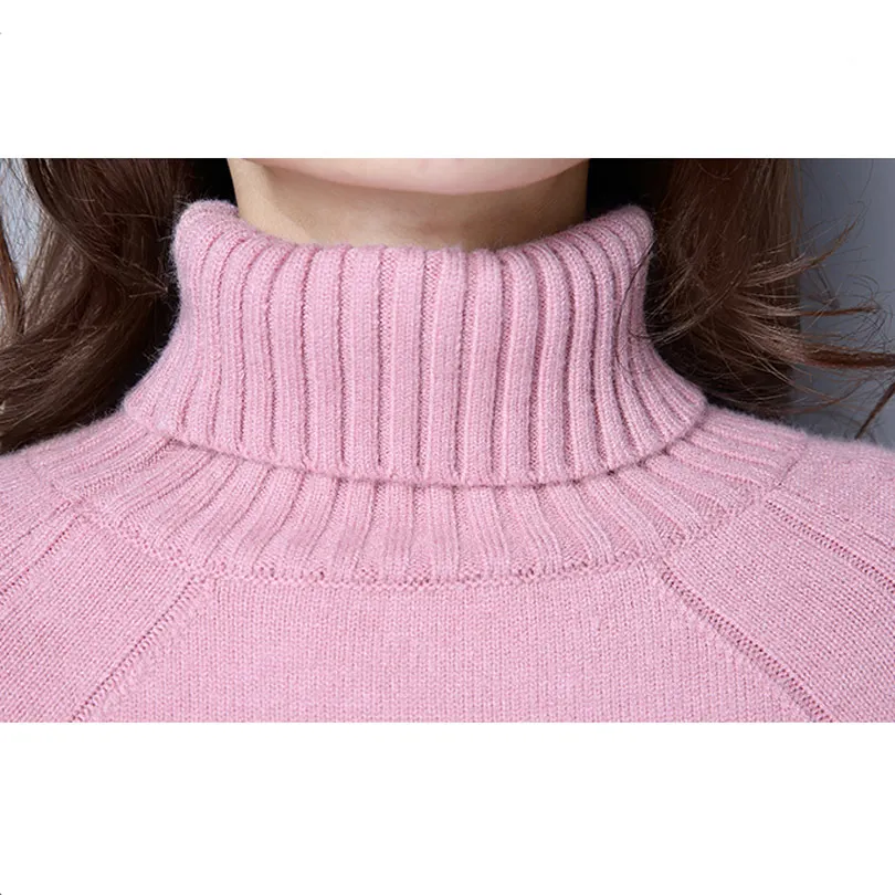 Wool dress Sweater Women Winter autumn Casual Knit Turtleneck Long Sleeve Thread Slim plus size Pull Cashmere Sweaters Pullover | Женская