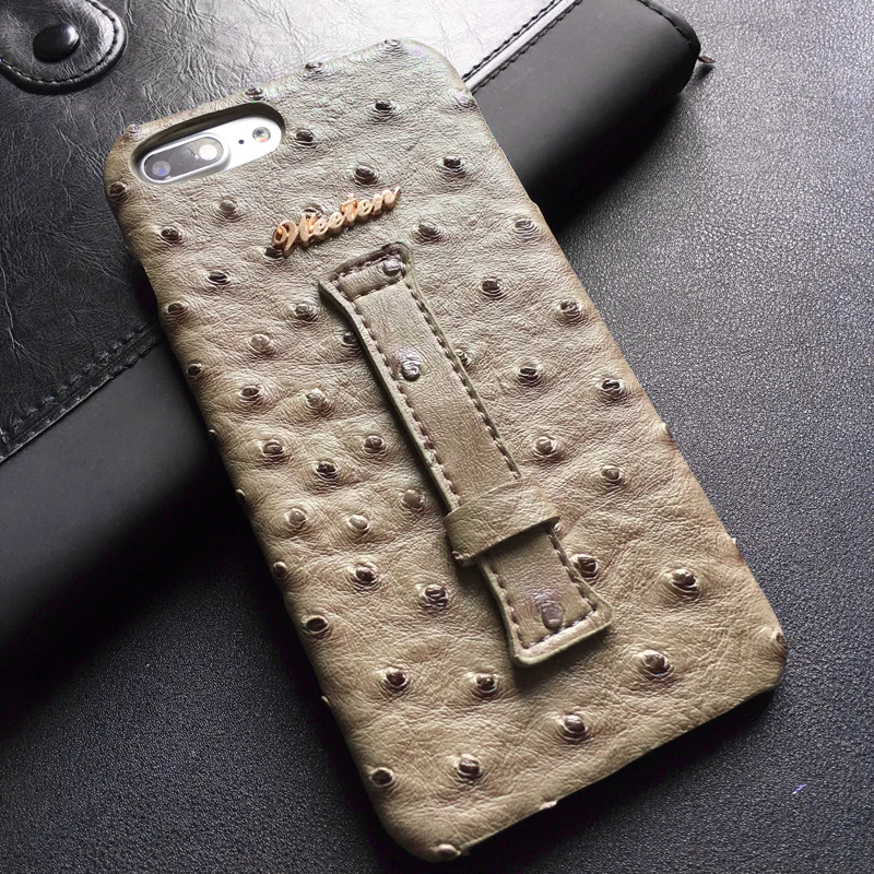 Кожаный защитный чехол для samsung S8 S9 S10 Plus S10e S10 Lite ультра-тонкий жесткий корпус задняя крышка Кронштейн Страус шаблон чехол