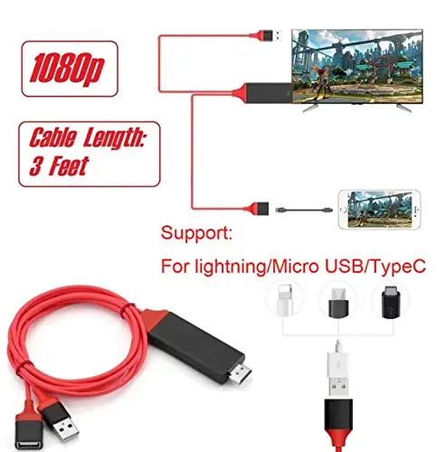 Кабель адаптер Fanshu USB Type c Micro HDMI VGA 1080P HDTV для iPhone iPad Samsung Android Huawei конвертер гаджет| |
