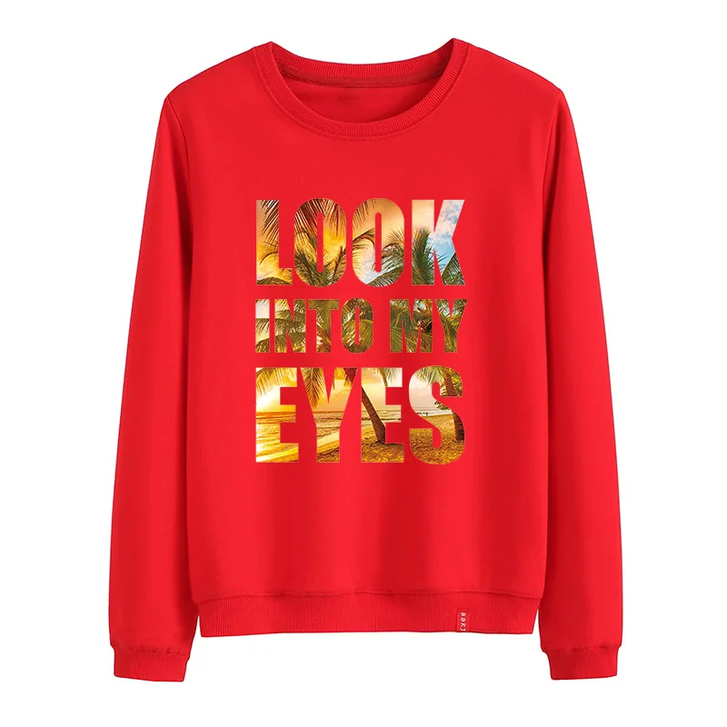 

Streetwear Black Hoodies Letter Print Pullover LOOK INTO MY EYES Fashion Sweatshirt Plus Size Top Femme Moletom Feminino 2018