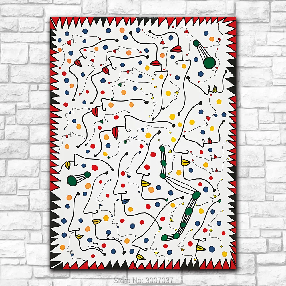 Ручная роспись маслом настенное искусство Yayoi Kusama Женская картина на холсте