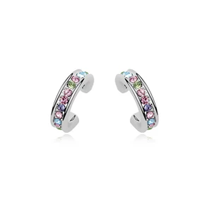 BAFFIN модные вечерние серьги с кристаллами от Swarovski серебристого цвета серьги-гвоздики для женщин повседневные ювелирные изделия - Окраска металла: multicolor