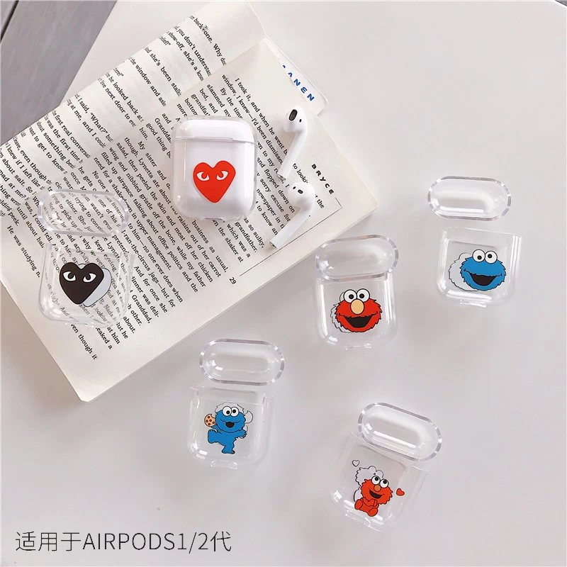 Защитный чехол Airpods с рисунком ударопрочный Прозрачный жесткий Airpods2 комплект
