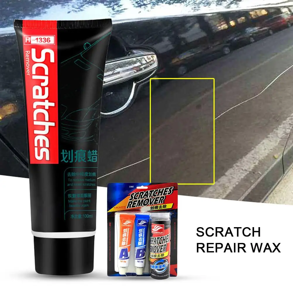 

100ML Black Tube Single Scratch Repair Wax With AB Repairing Agent Cleaning Cloth Car Scratches Repair Polishing Wax Cream Paint