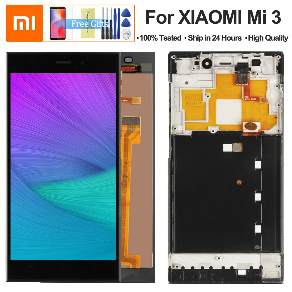 5," для Xiao mi 3 дисплей протестированный 1920x1080 ips lcd для Xiao mi 3 дисплей кодирующий преобразователь сенсорного экрана в сборе mi 3 lcd
