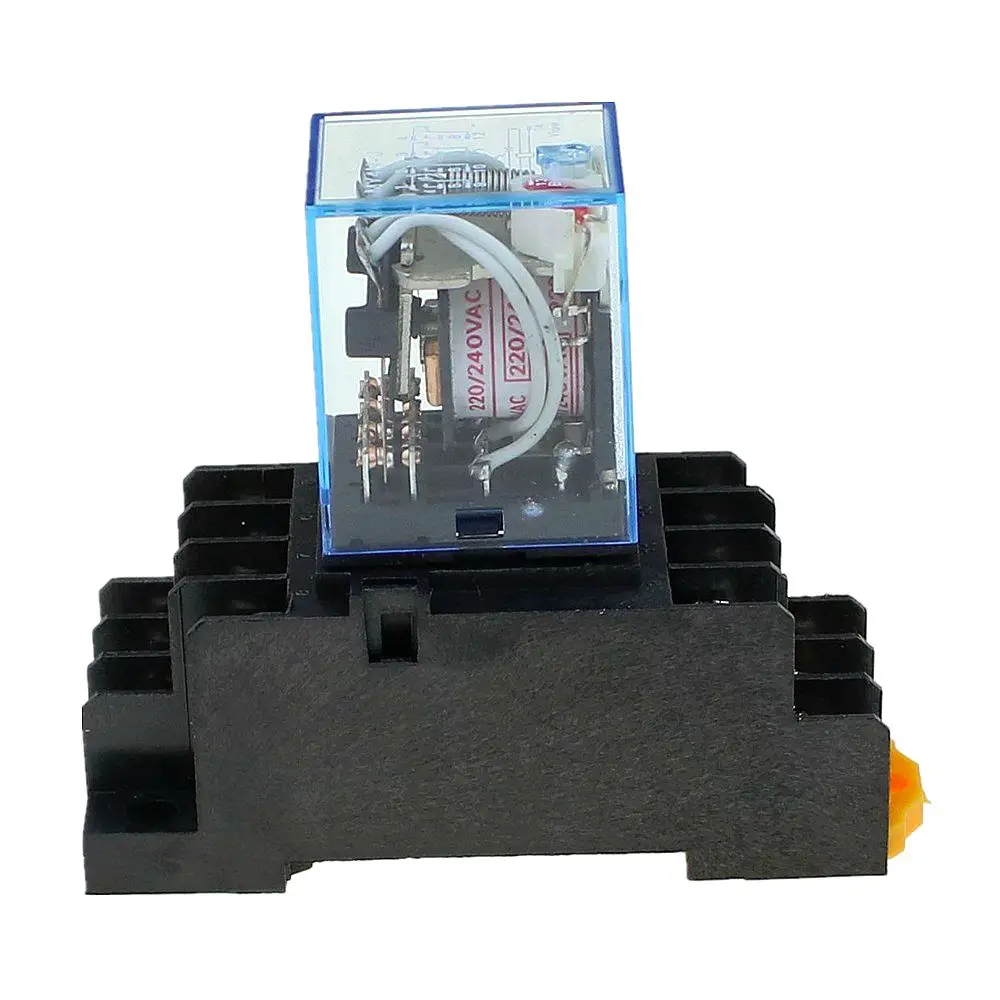 Реле времени 220 V/240 V переменного тока катушки 4PDT Мощность реле MY4NJ HH54P-L 14-контактный w PYF14A цоколя