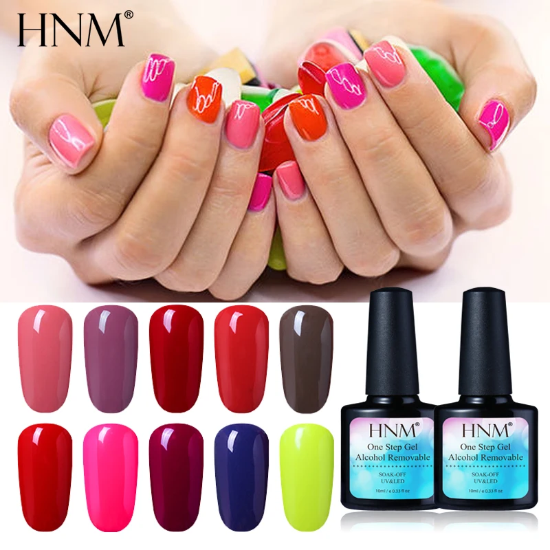 HNM один шаг лак для ногтей 10 мл 3 в 1 УФ лака Лаки nagellak Gelpolish Гибридный gellak эмаль