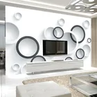 Настенная 3D стерео бумага, современные черно-белые круги, фотобумага для офиса, учебы, 3D комнаты, ландшафтный декор для стен