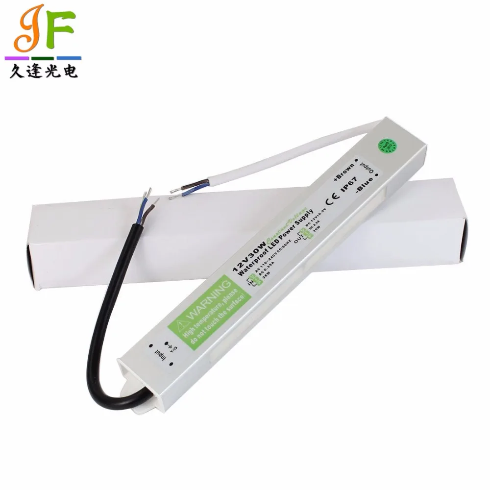 Водонепроницаемый электронный светодиодный драйвер 12 В постоянного тока IP67 30 Вт