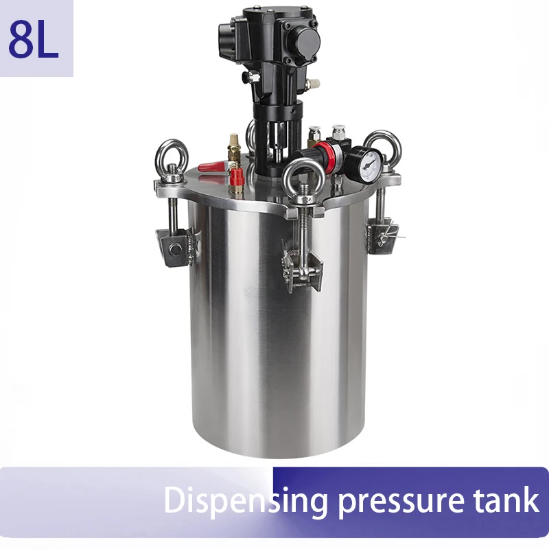 

8L Stainless steel Stirring pneumatic dispensing bucket dispenser pressure tank barrel