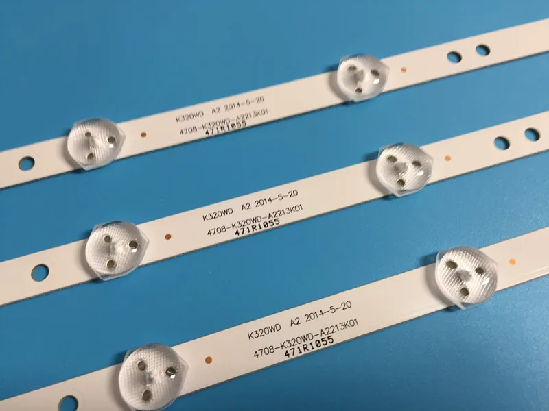 

3 Pieces lot New LED strip K320WD 4708 K320WD A2213K01 A4213K01 471R1055 471R1P53 8 LEDs 618mm for LE32D59 32PFL3045