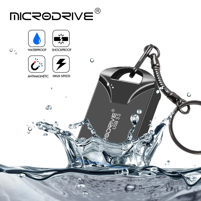 USB 3,0 ультра мини USB флеш-накопитель 16 ГБ 32 ГБ usb флешка 64 Гб 128 ГБ флеш-накопитель водонепроницаемый флеш-накопитель с брелком в подарок